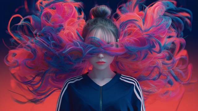 Cyberpunk Fashion Ad Japanese Model Gradients
