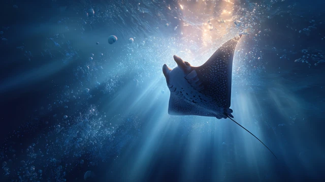 Majestic Stingray Underwater Cinematic Scene