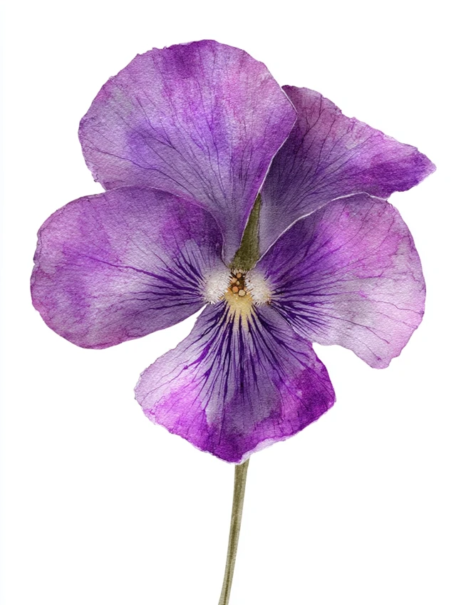 Watercolor Violet Flower Clipart