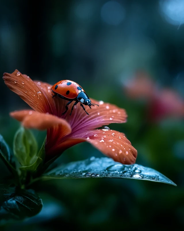 Ladybug on a Flower Nature Photography