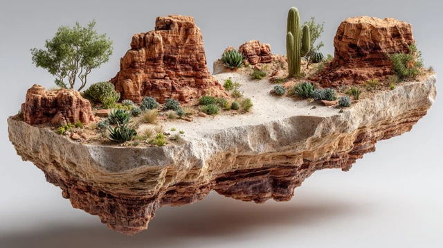 Floating Desert Canyon Miniature Model