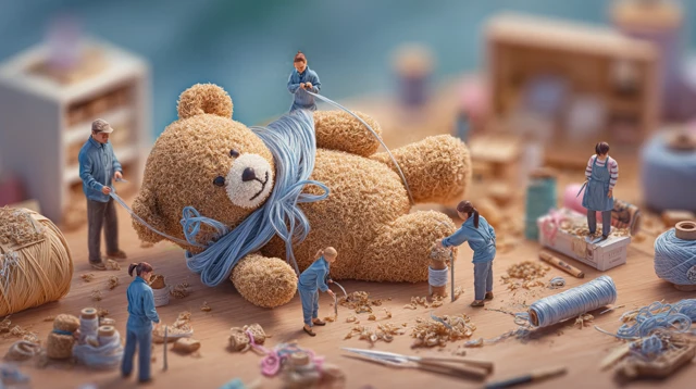 Teddy Bear Workshop: Miniature Workers at Play