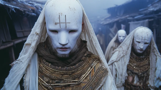 SciFi Horror White Robed Figures