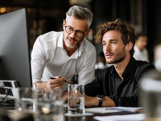 Business Meeting Two Men Working Together