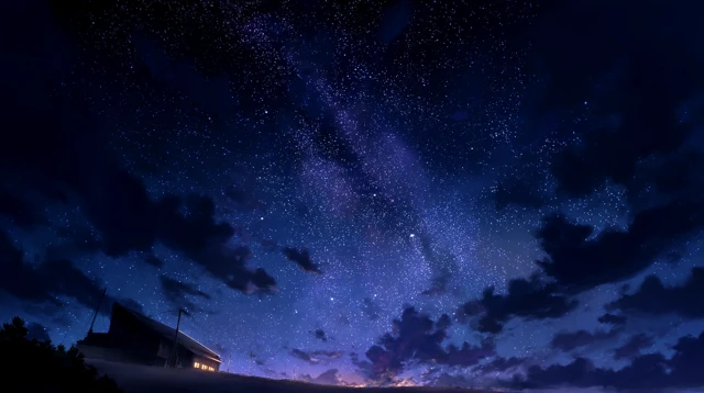 Anime Night Sky Ghibli Miyazaki Scene