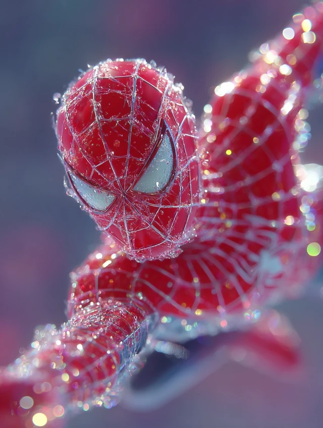 Spider Man Bound in Web 3D Art