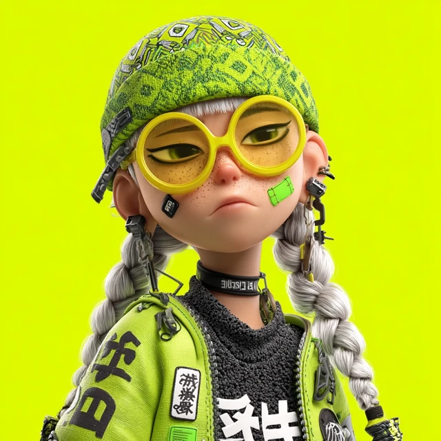 3D Cartoon Punk Character Illustration