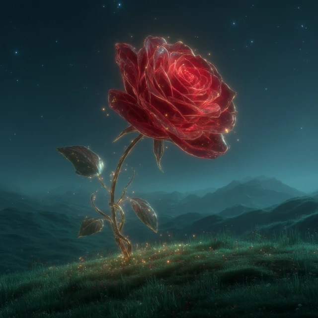 Glowing Rose 3D Render