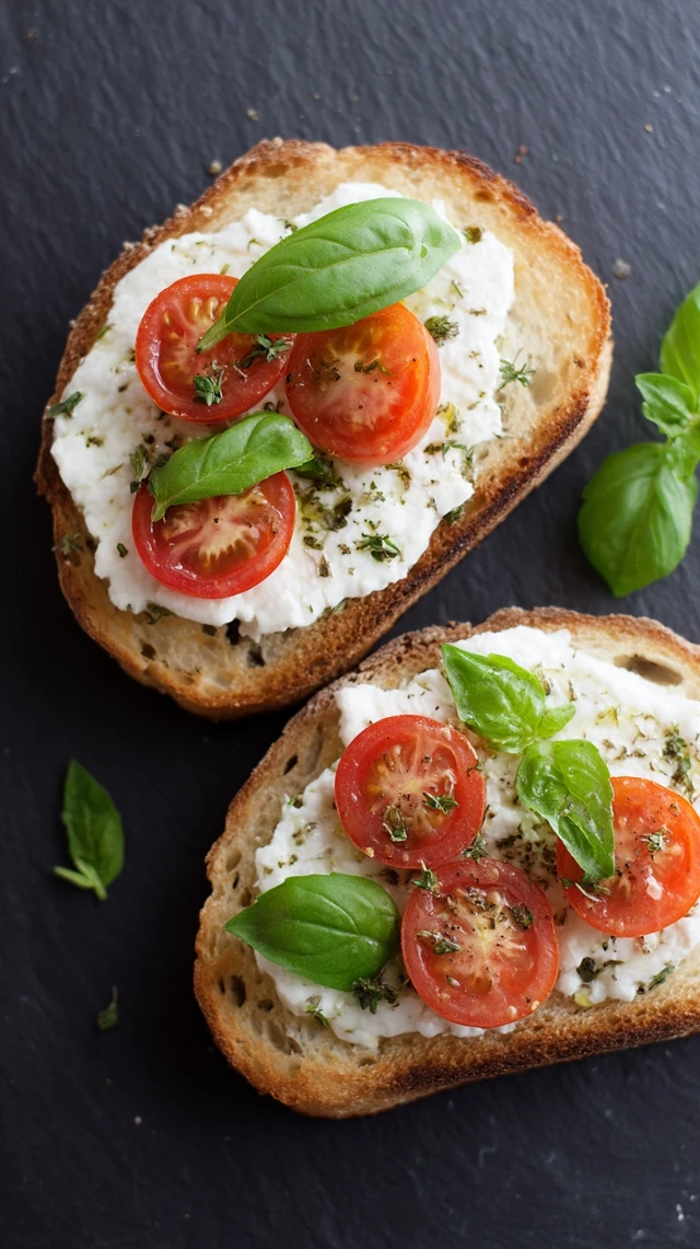 Summer Gourmet Tomato Toast Food Photography