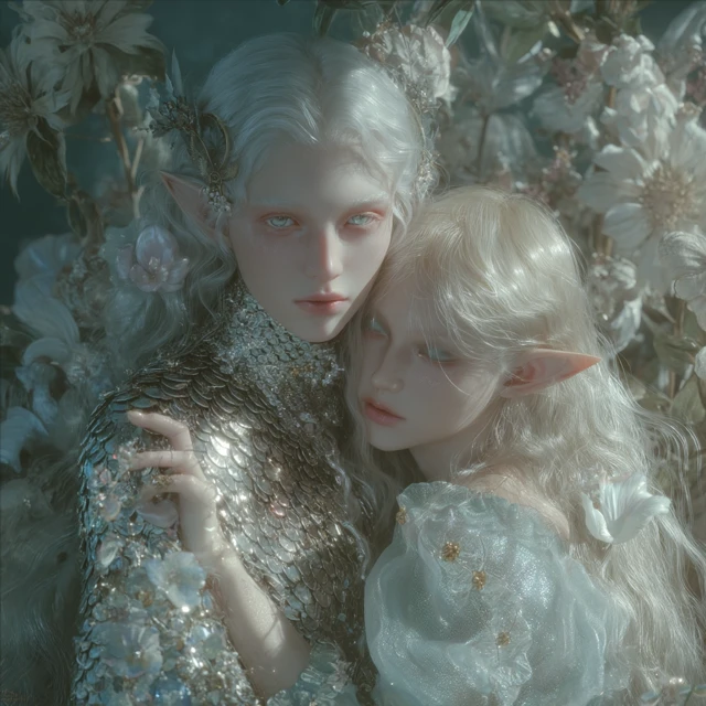 Elven Queen and Prince Dreamlike Portrait
