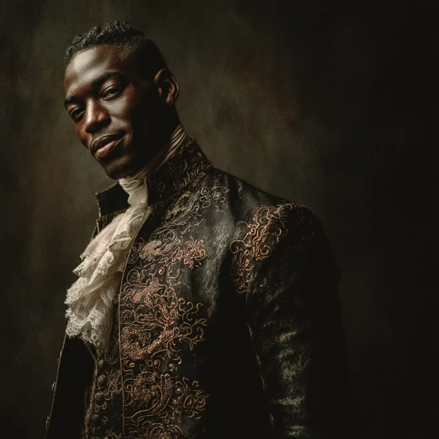 Aristocratic Portrait Black Nobleman Photorealistic