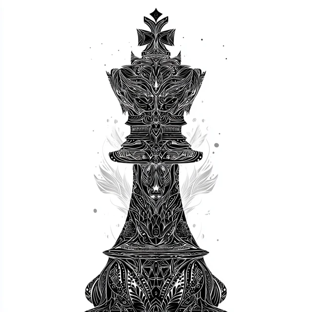 Ornate Chess Queen Outline