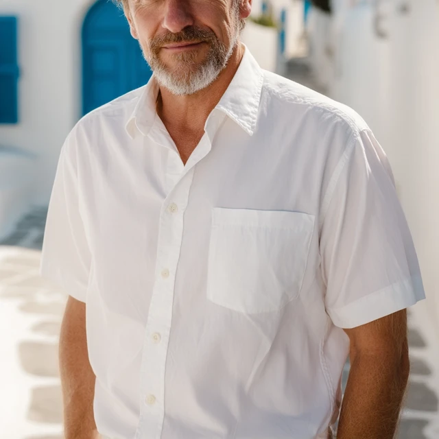 Mens White Linen Shirt - Vacation Style