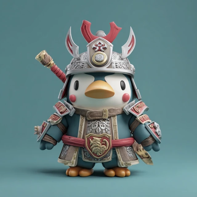 Cartoon Penguin Knight Chinese Style Handmade Product