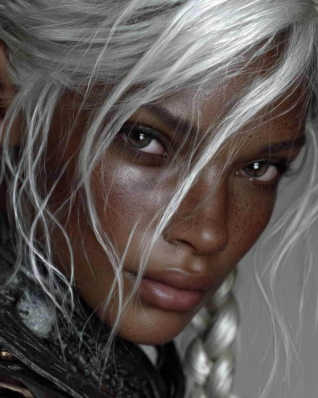 Drow Ranger Female Portrait Photorealistic