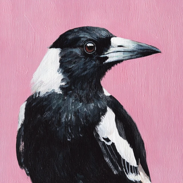 Australian Magpie Acrylic Painting