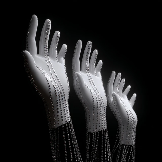 Mannequin Hands with Diamond Jewelry in Black and White