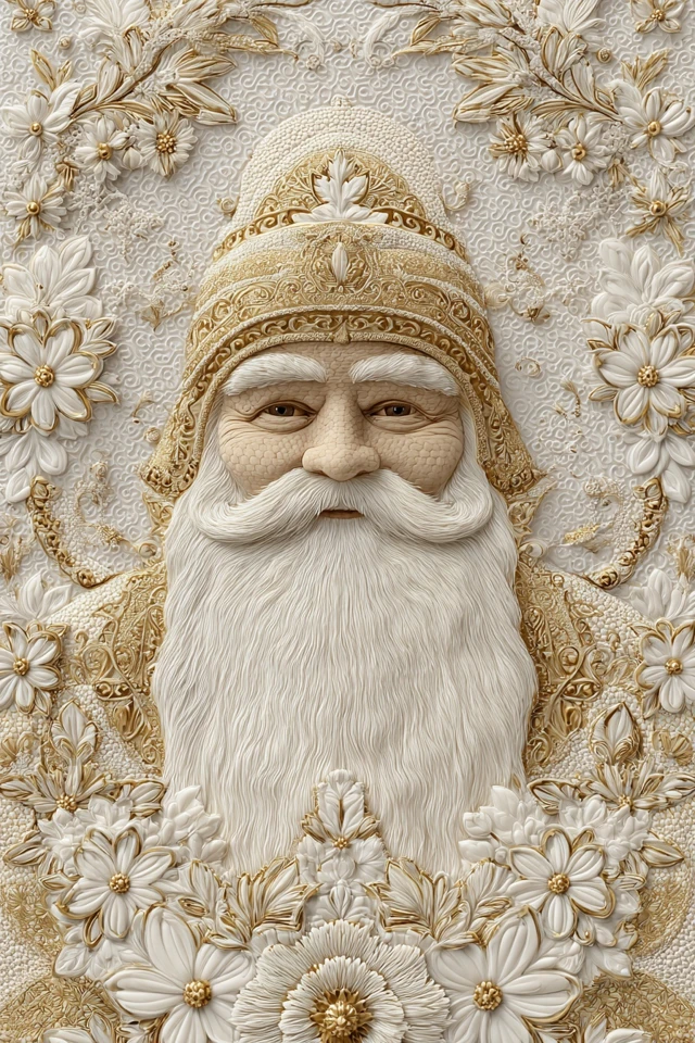 3D Paper Art Santa Claus Christmas Scene