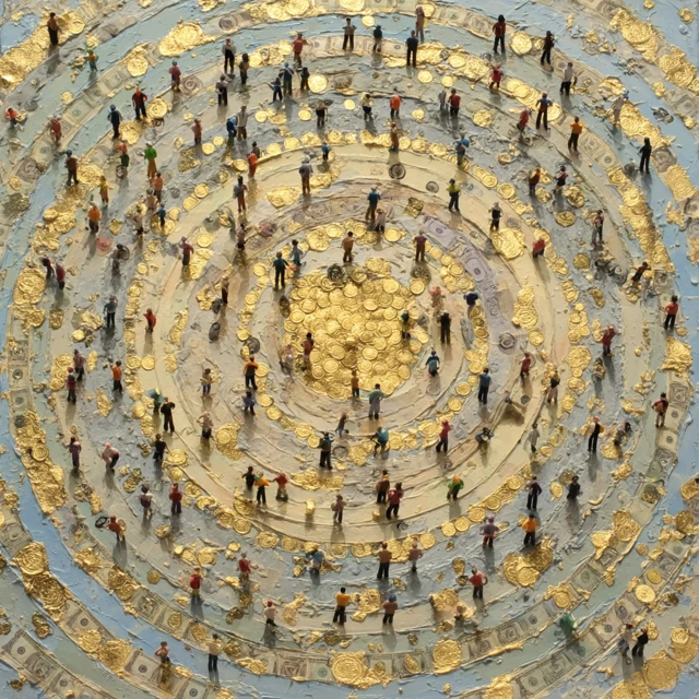 Golden Circle of People Financial Expressionism