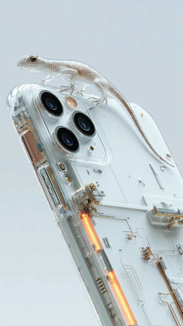 iPhone Lizard Art Transparent Design 3D Render