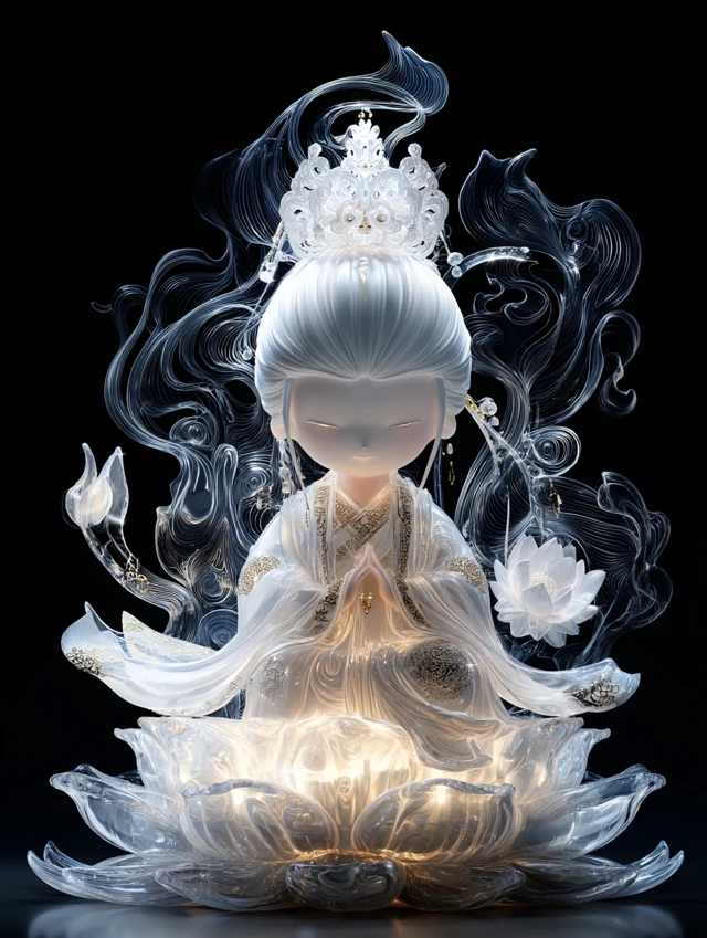 Chibi Goddess in Meditation 3D Art