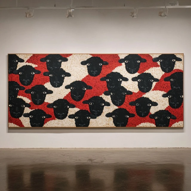 Black Sheep Painting by Barry McGee