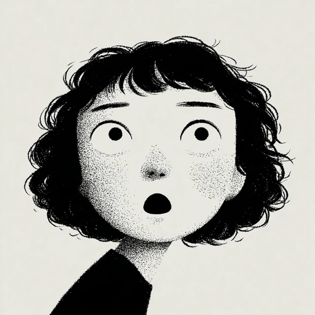 Funny Girl Illustration Face with Glasses