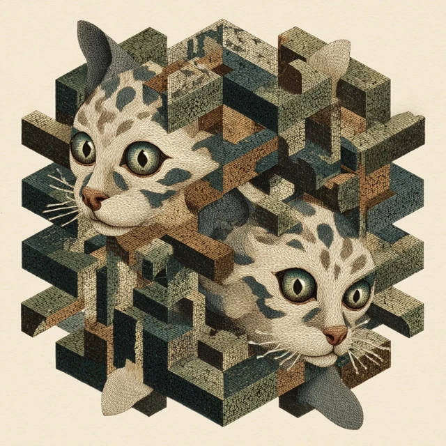 Escher Cat Illusion Art