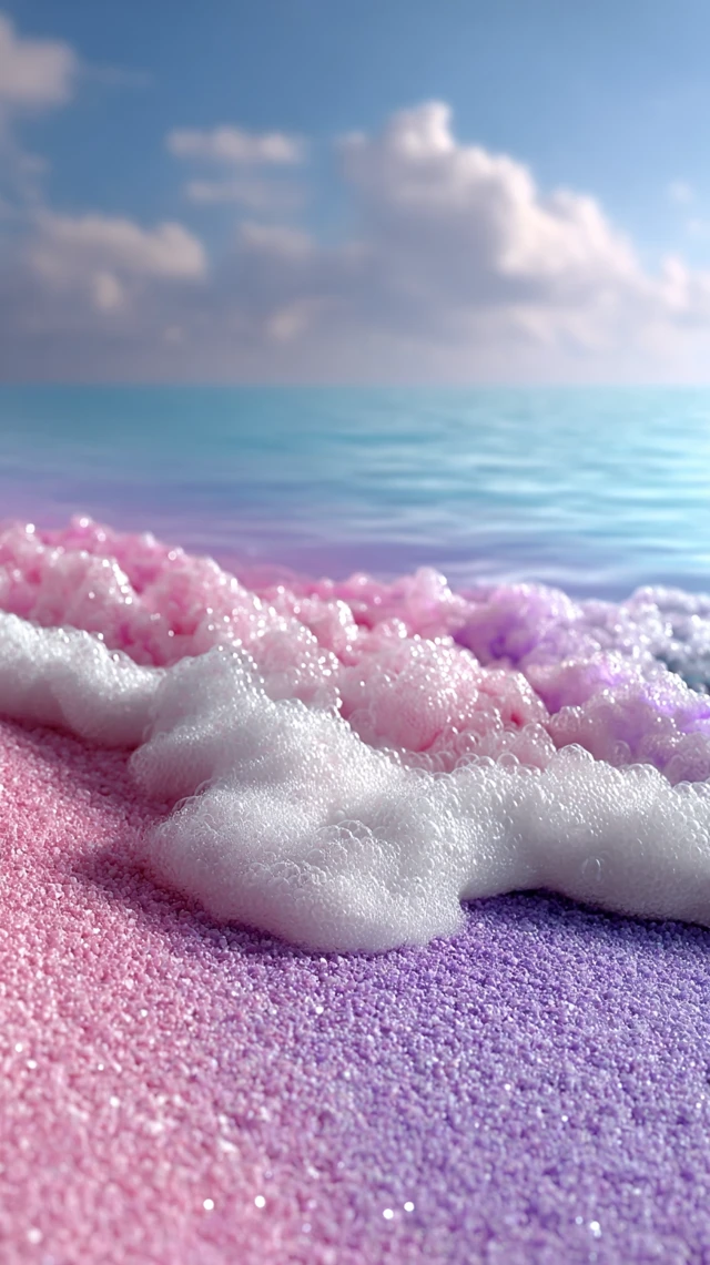 Bisexual Pride Waves Dreamy Pastel Beach