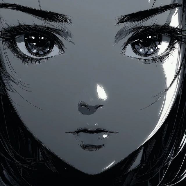 Anime Kawaii Face Pure Black Skintone