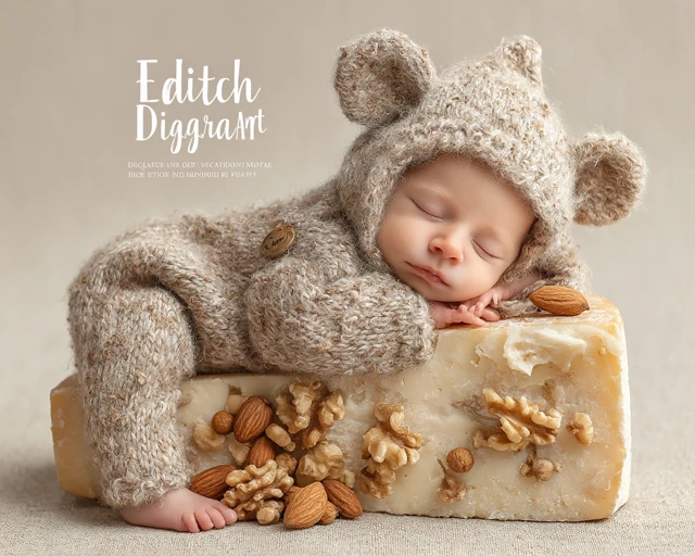 Newborn Photography Backdrop Mouse on Cheese