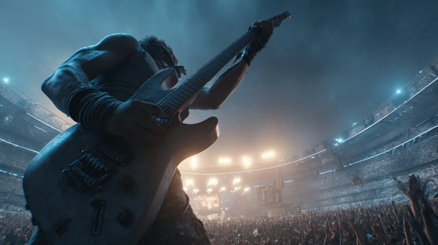 Alien Guitarist Rocks Futuristic Arena SciFi