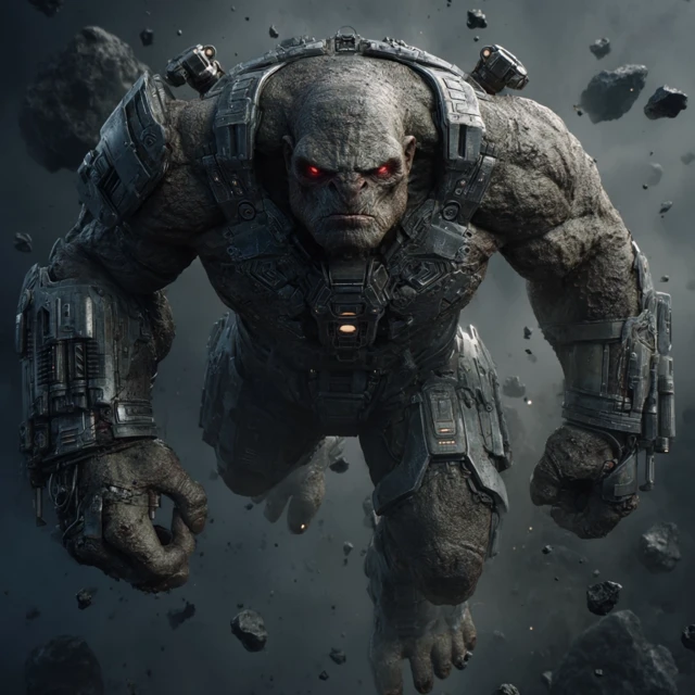 Alien Brute in Meteorite Armor Realistic 3D Render