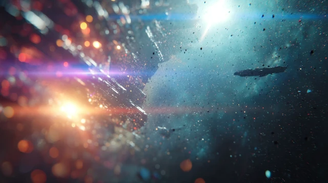 Space Station in Deep Space Sci Fi Aesthetic