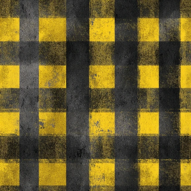 Cartoon Tartan Pattern Yellow and Grey Design