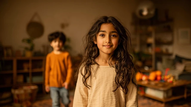 Kids Playing Living Room Colorful Scene 4K
