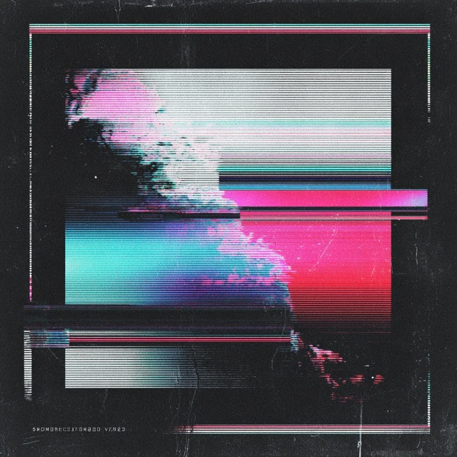 Vaporwave Album Cover Art Glitch Neon Colors