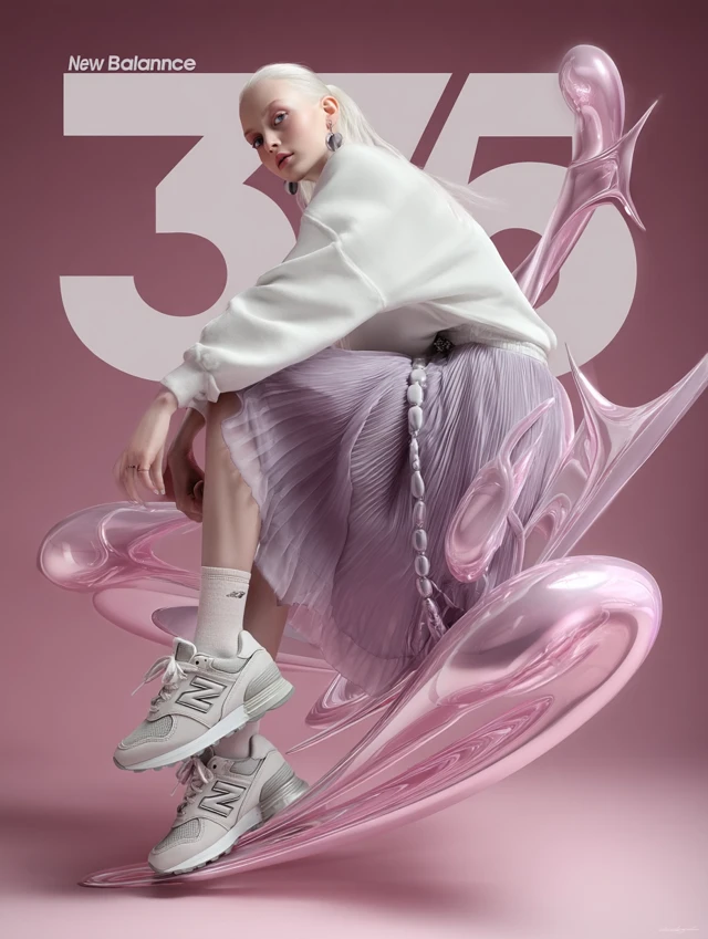 New Balance Fashion Advertisement with Albino Model