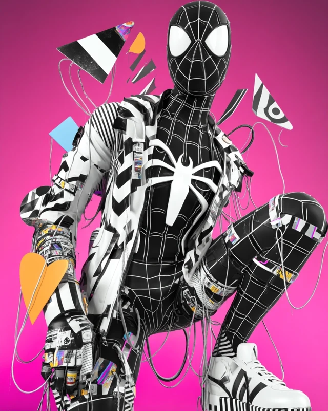 Cyborg SpiderMan in Futuristic Cybernetic Mech Suit