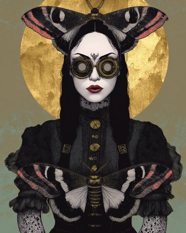 Luna Mothpunk Fantasy Art Portrait