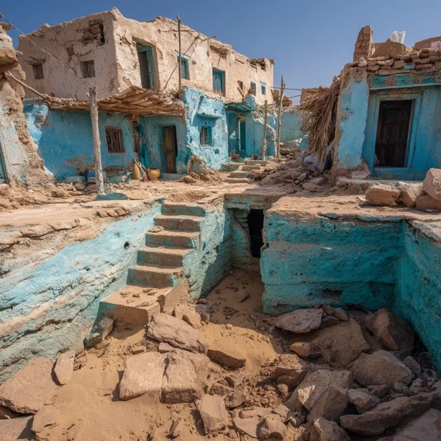 Ruined Desert Settlement Turquoise Stone