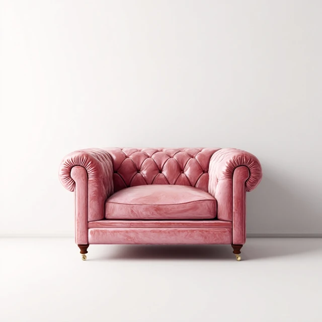 Pink Luxury Couch on White Background