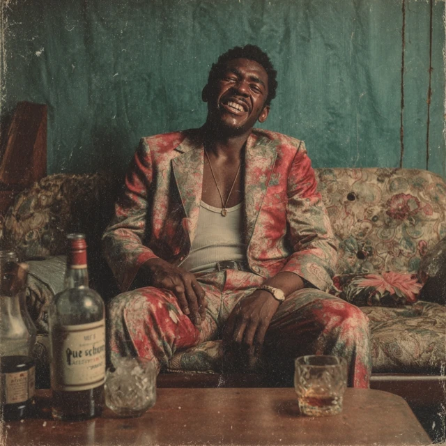 Vintage Portrait Black Man 1970s Colored Photo