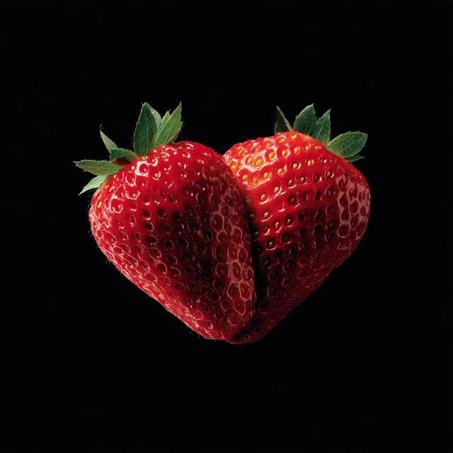 Strawberry Heart Photo Realistic Image