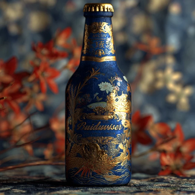 Budweiser Bottle Oriental Aesthetic Design