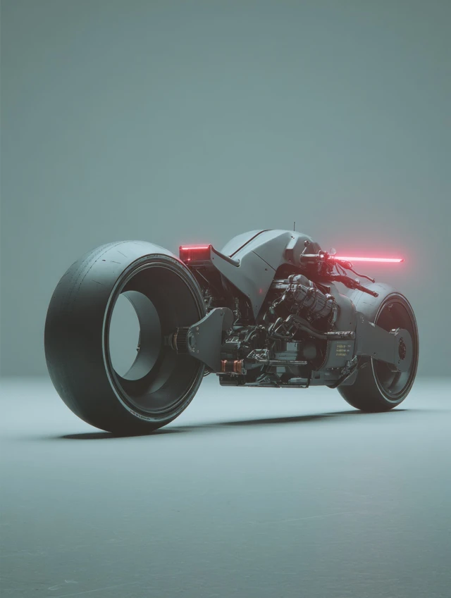 Translucent Cyberpunk Motorbike Product Design