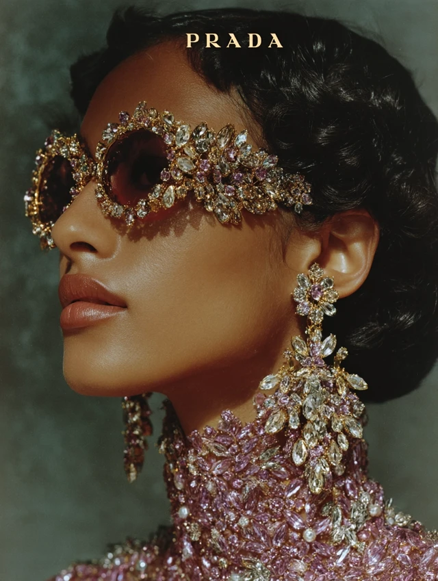 Prada Campaign Supermodels Diamond Gowns 60s Mod