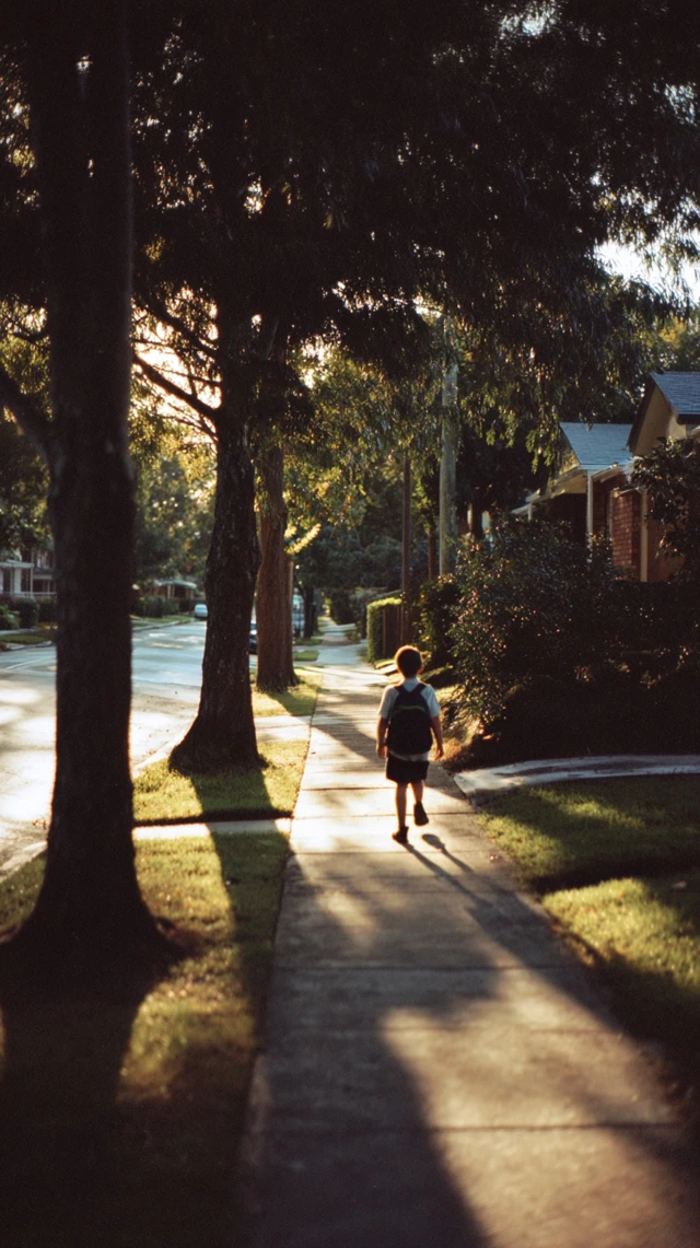 Child Walking Home 90s Nostalgia Suburbia