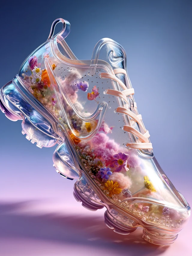Nike Air Shoe with Flowers in Resin
