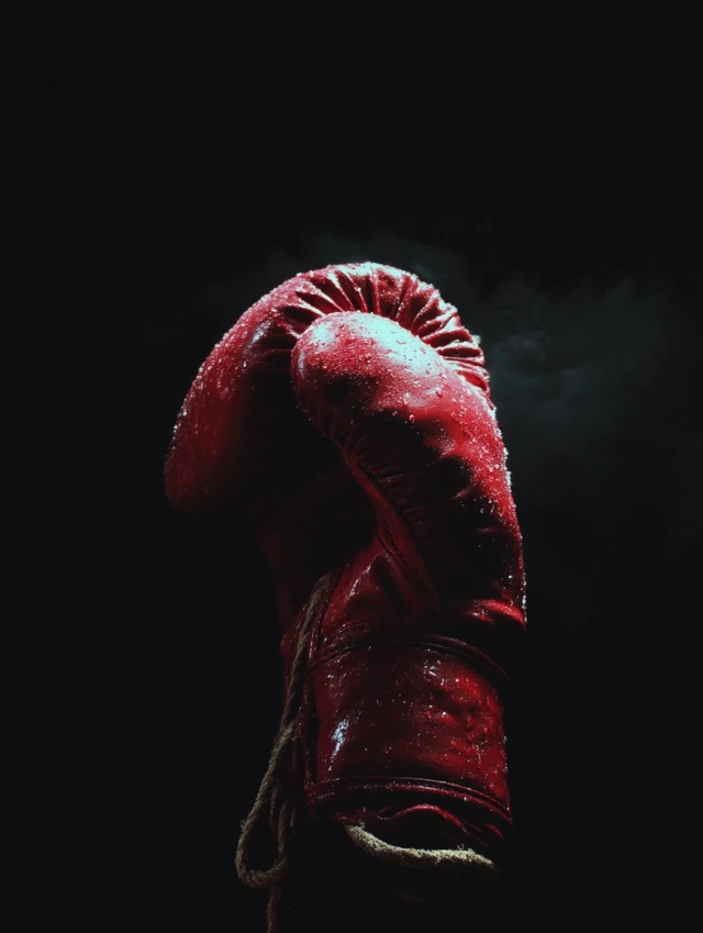 Boxing Glove Against Dark Background